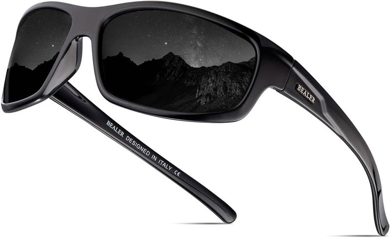 BEALER Store نظارات شمسية رياضية قطبية للرجال بإطار خفيف من TR90 نظارات قيادة وركوب دراجات وصيد مع حماية من الأشعة فوق البنفسجية - Image 1